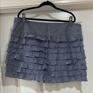Blue Ruffled Mini Skirt